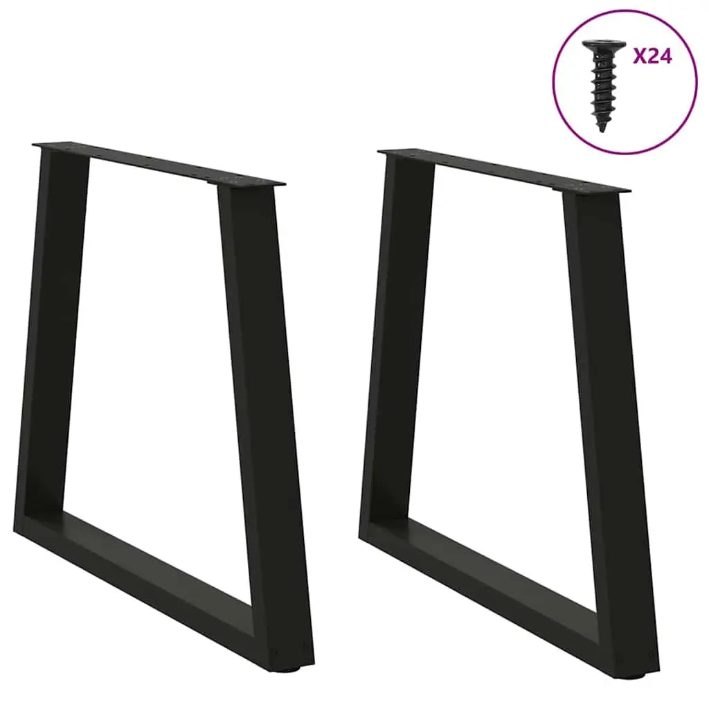 Dining Table Legs V-Shape Steel 2pcs Black 70x72-73.3cm Adjustable Levellers