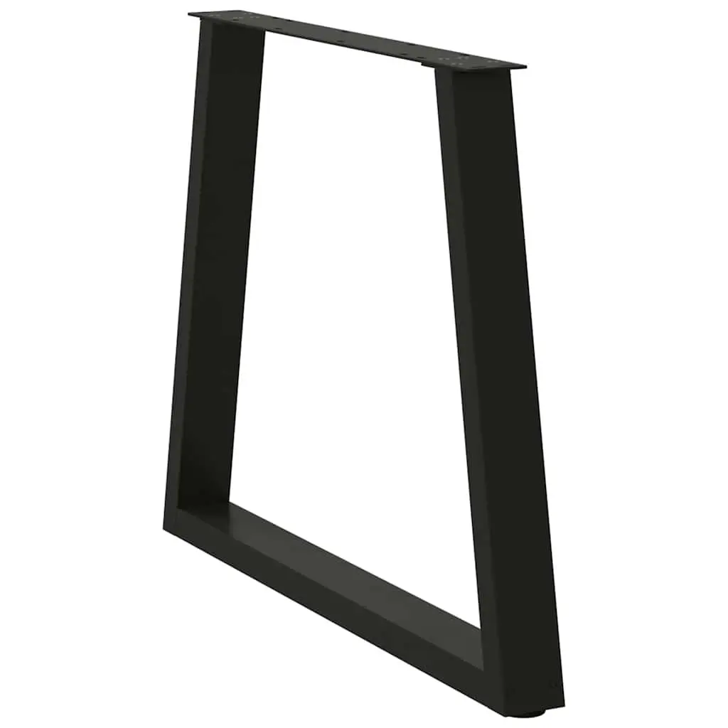Dining Table Legs V-Shape Steel 2pcs Black 70x72-73.3cm Adjustable Levellers