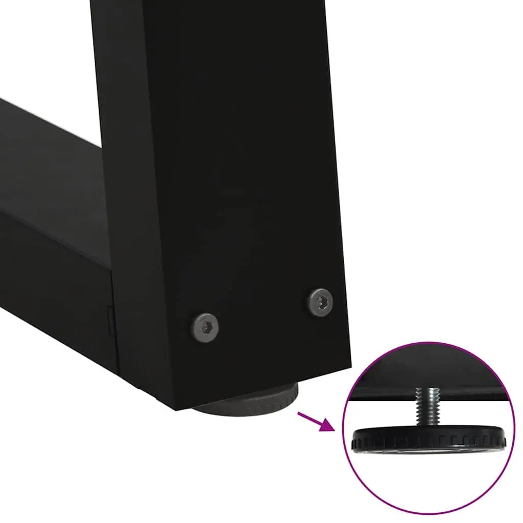 Dining Table Legs V-Shape Steel 2pcs Black 70x72-73.3cm Adjustable Levellers