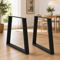 V-Shape Dining Table Legs 2 pcs Black 80x72-73.3cm