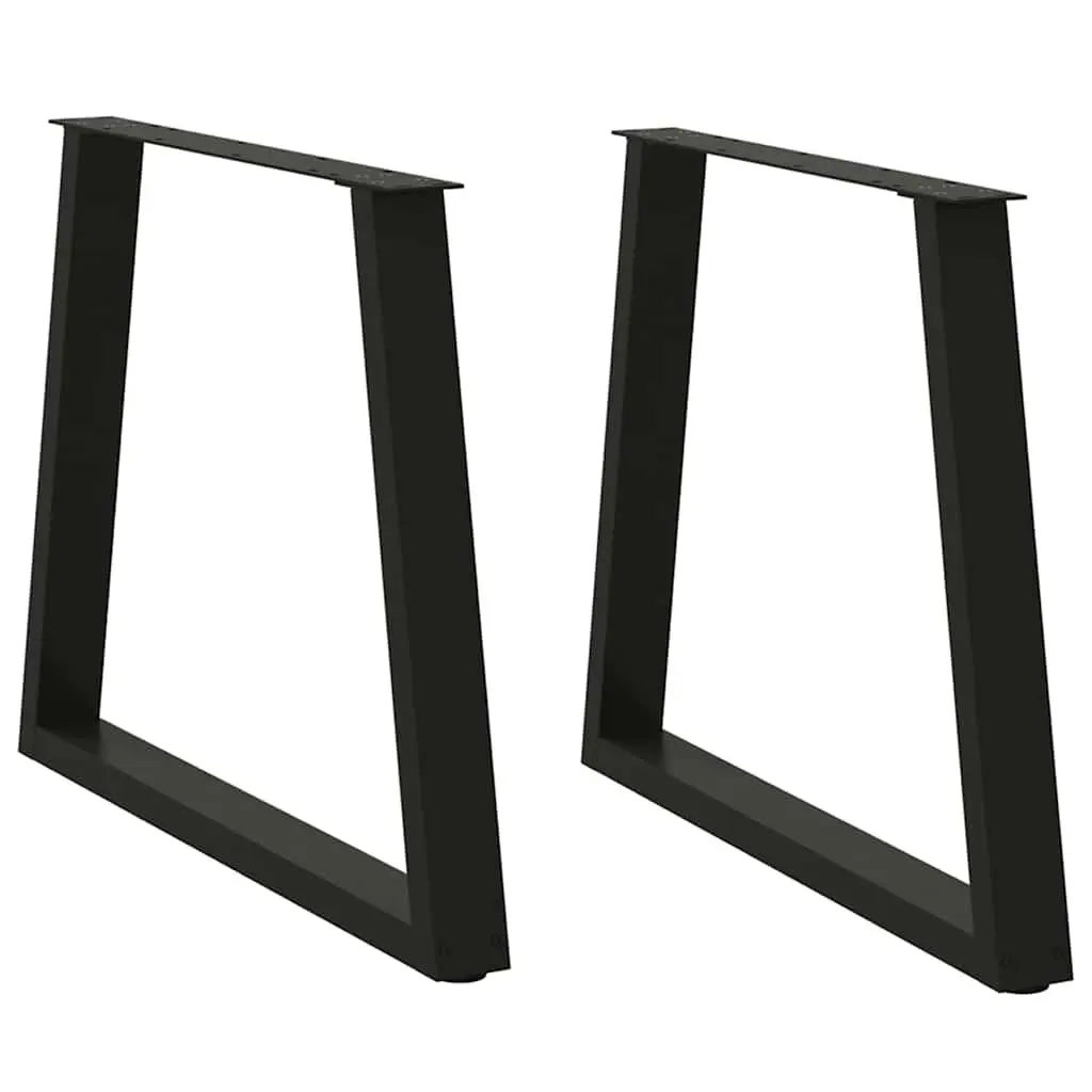 Dining Table Legs V-Shape 2 pcs Black 80x72-73.3cm Steel Adjustable Levellers