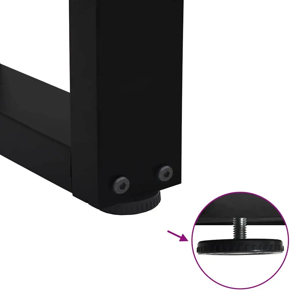 V-Shape Dining Table Legs Steel Pair Black 60x72-73.3cm Modern Design Adjustable