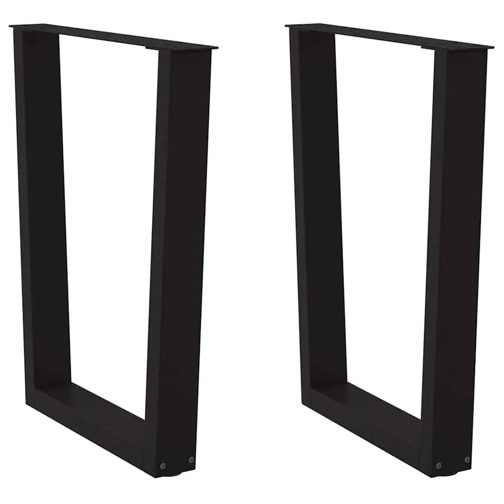 V-Shape Dining Table Legs 2pcs Black Steel Furniture Support Frame Adjustable