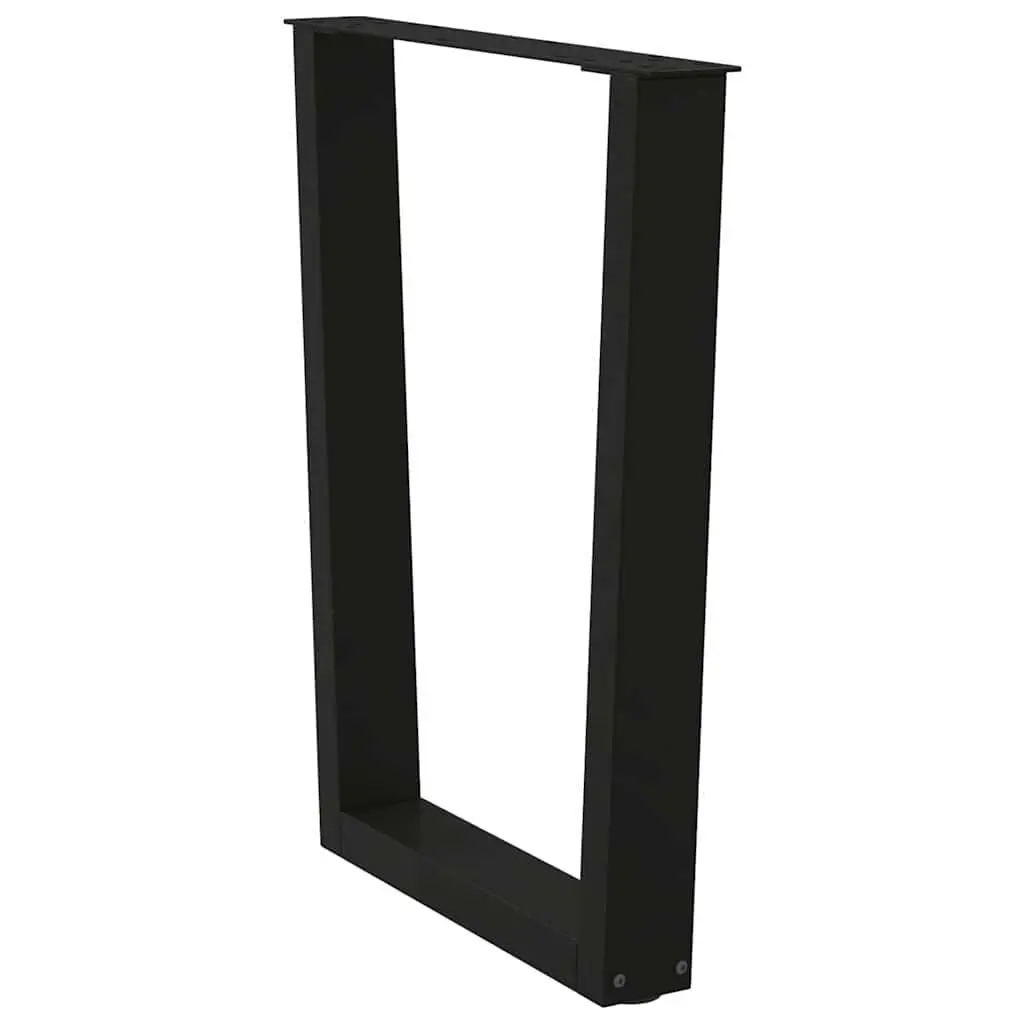 V-Shape Dining Table Legs 2pcs Black Steel Furniture Support Frame Adjustable