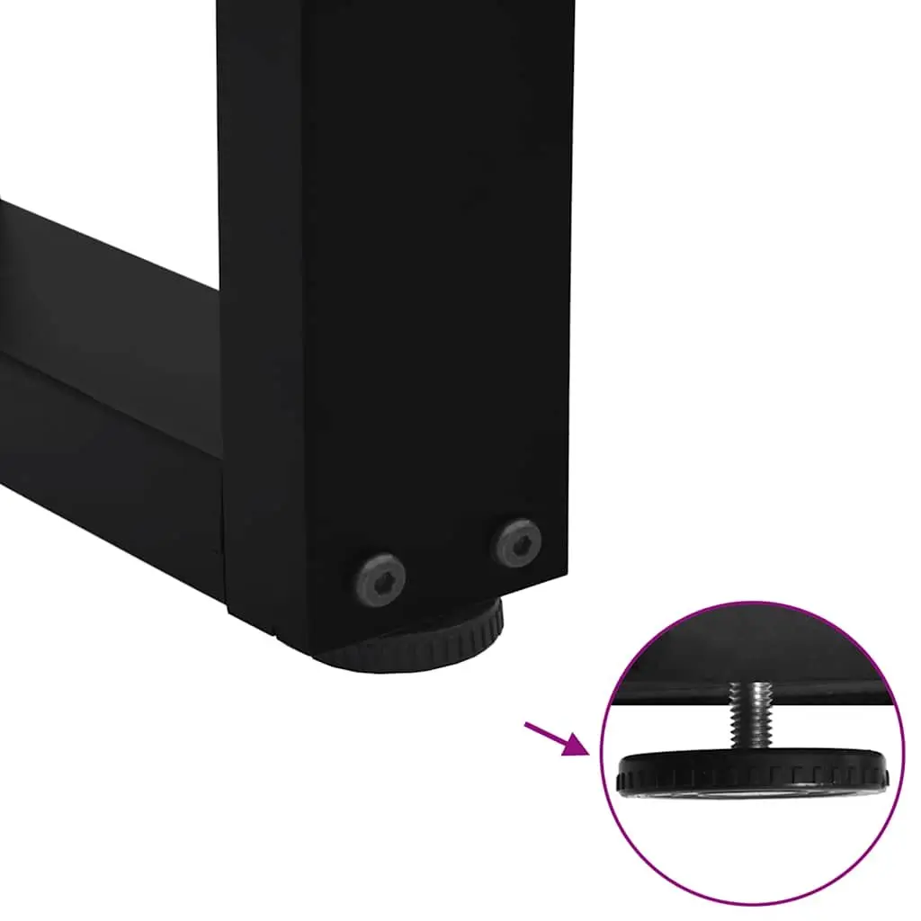 V-Shape Dining Table Legs 2pcs Black Steel Furniture Support Frame Adjustable