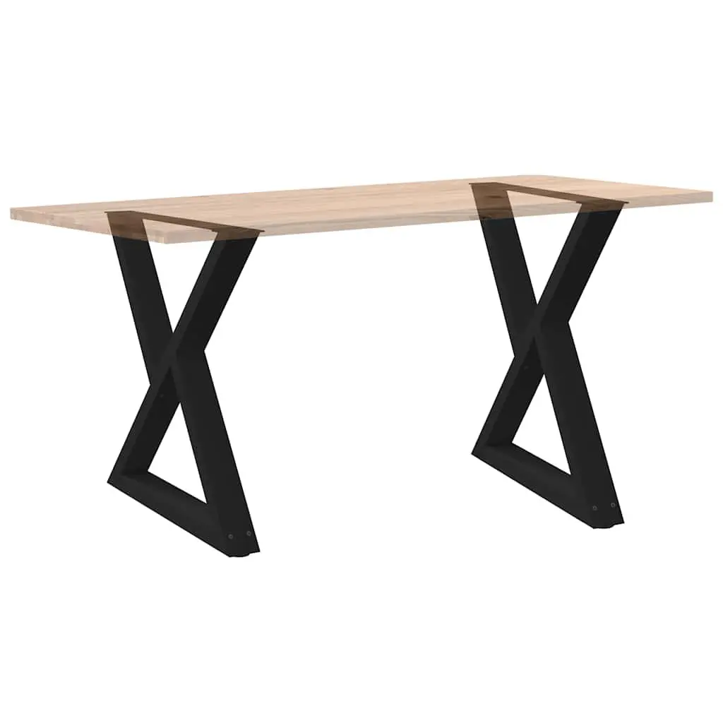 2 pcs Black Dining Table Legs with Adjustable Feet 70x72-73.3cm