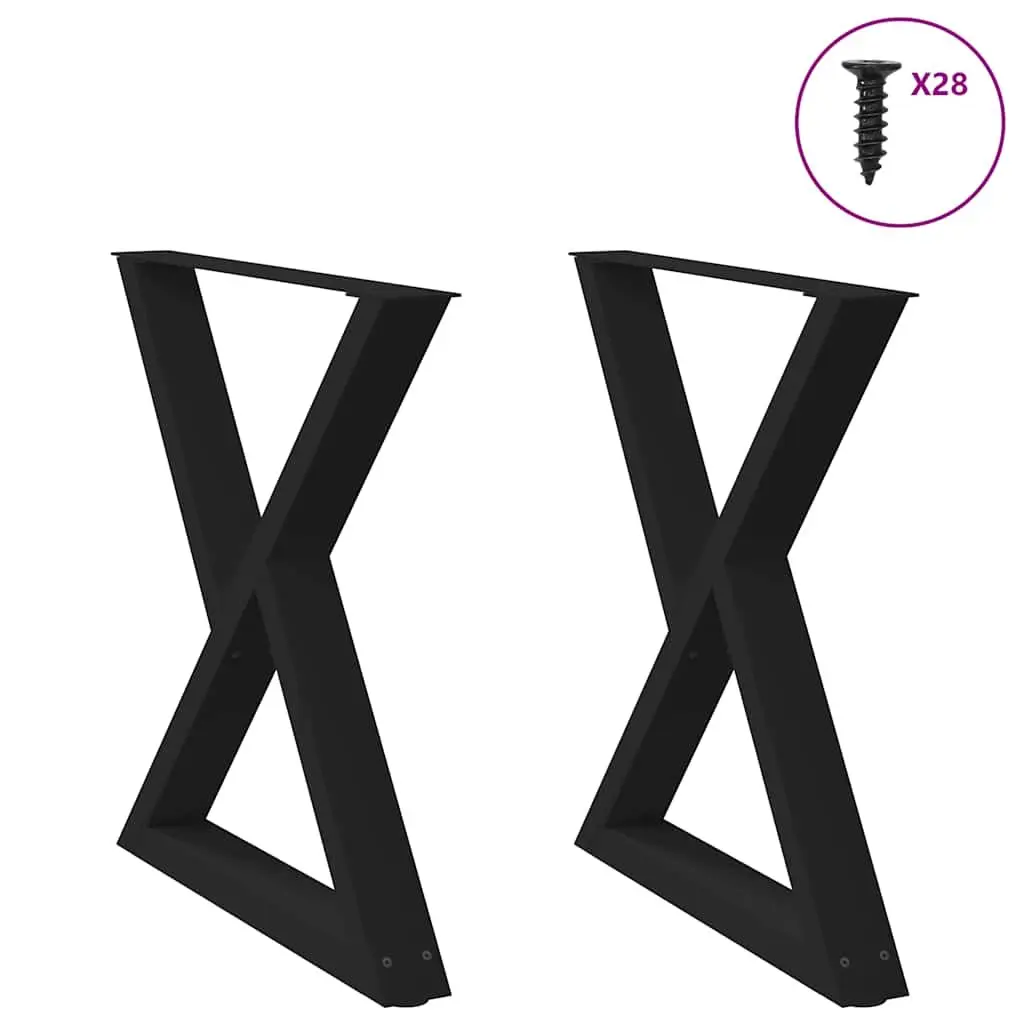 Black Steel Dining Table Legs with Adjustable Levellers