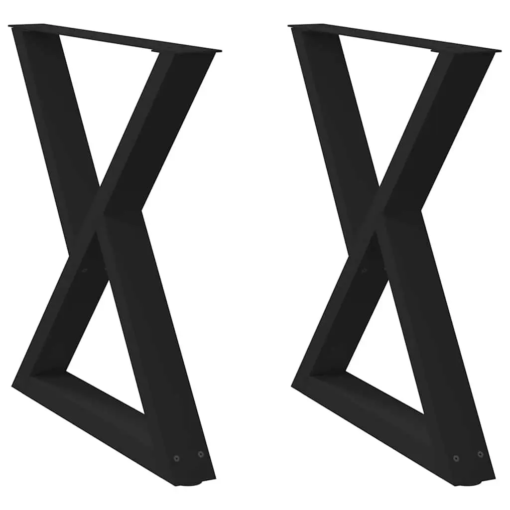 Black Steel Dining Table Legs with Adjustable Levellers