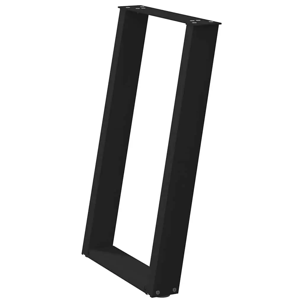 Dining Table Legs U-Shaped Black 60x72-73cm Powder-Coated Steel Set of 2