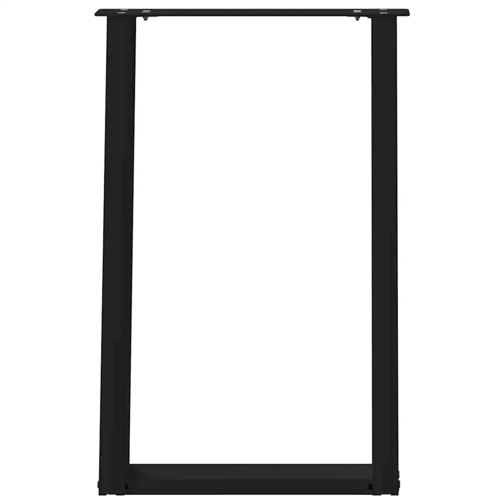 Dining Table Legs U-Shaped Black 60x72-73cm Powder-Coated Steel Set of 2