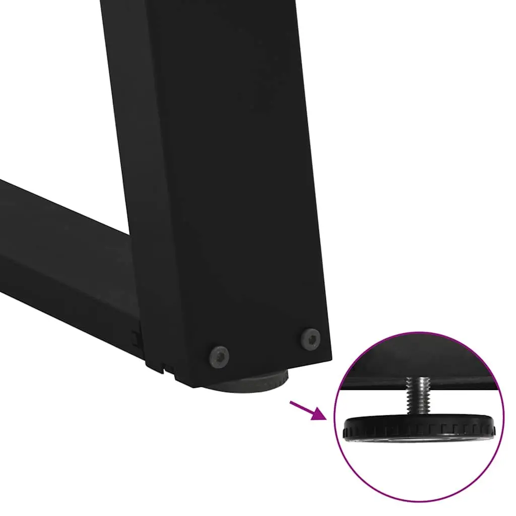 Dining Table Legs U-Shaped Black 60x72-73cm Powder-Coated Steel Set of 2