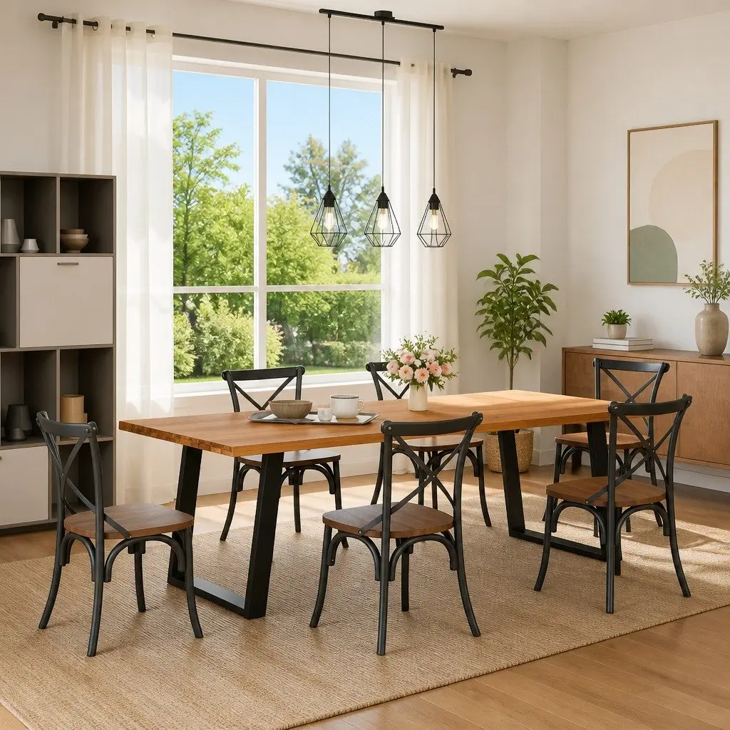 U-Shaped Steel Dining Table Legs 2 pcs Black 80x72-73cm