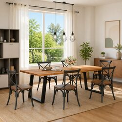 U-Shaped Steel Dining Table Legs 2 pcs Black 80x72-73cm