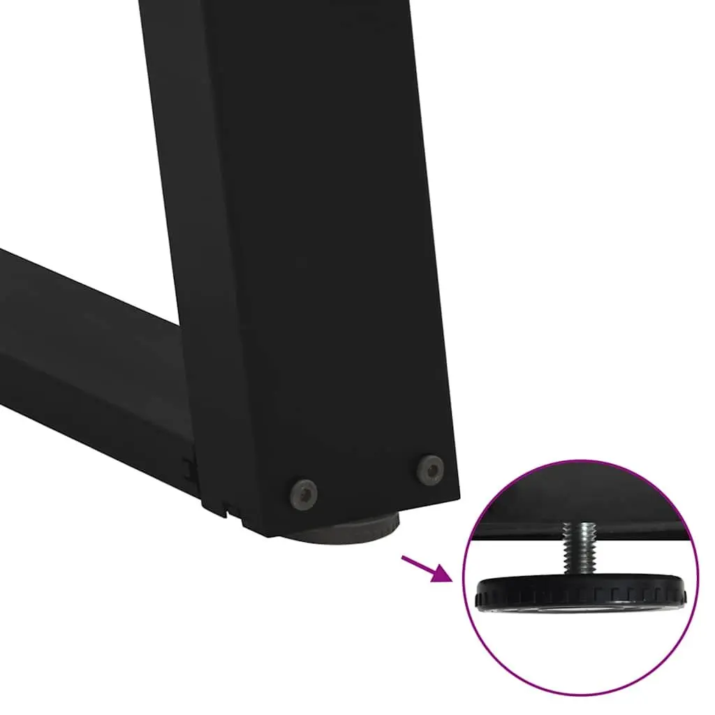 U-Shaped Steel Dining Table Legs 2 pcs Black 80x72-73cm