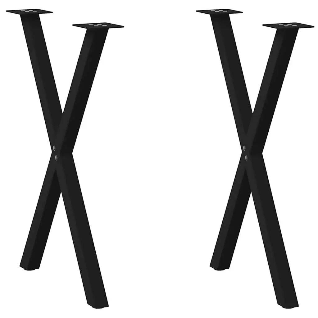 Dining Table Legs X-Shaped Black 57x72cm Steel Support Frame 2 pcs