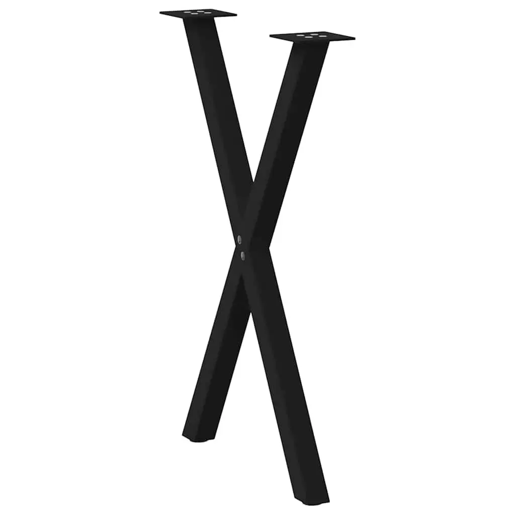 Dining Table Legs X-Shaped Black 57x72cm Steel Support Frame 2 pcs