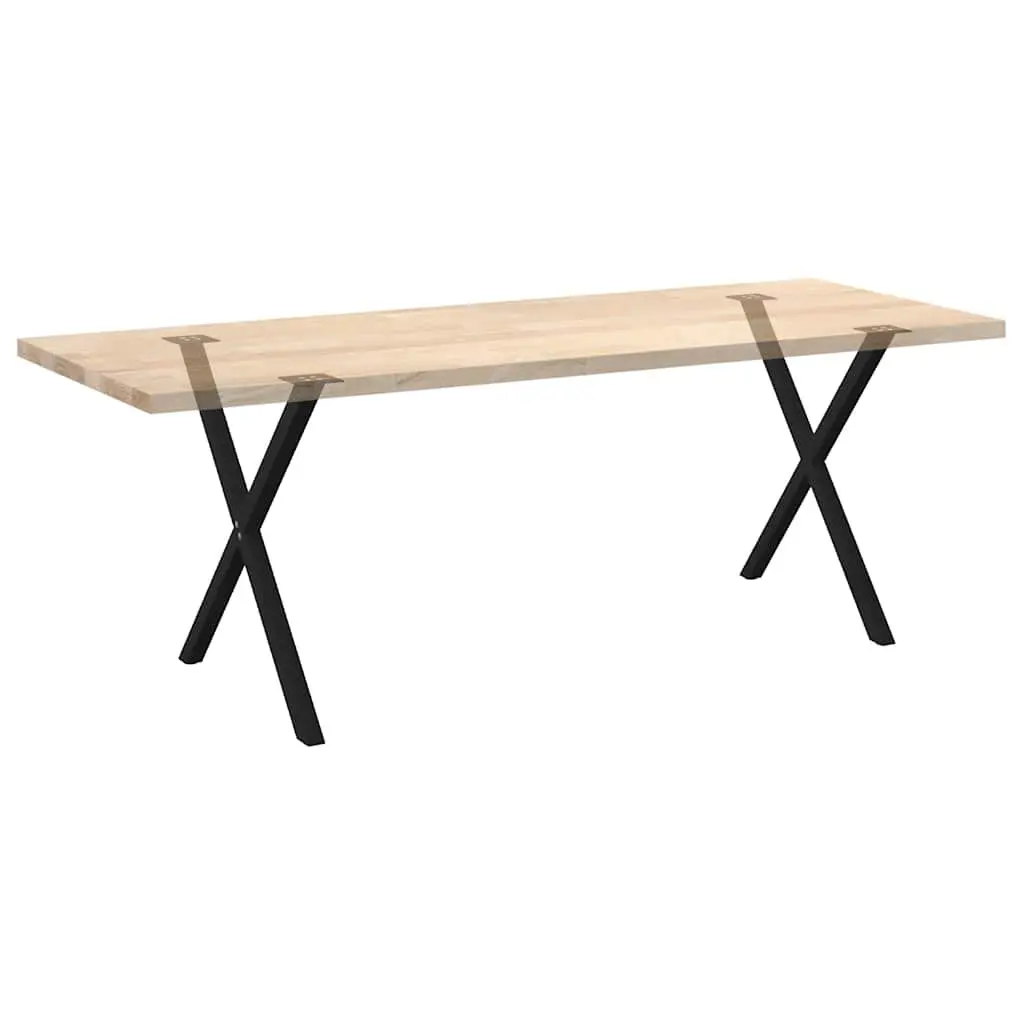 Metal Dining Table Legs Black X-Shaped 70cm 72-73cm Powder-Coated Steel 2 Pieces