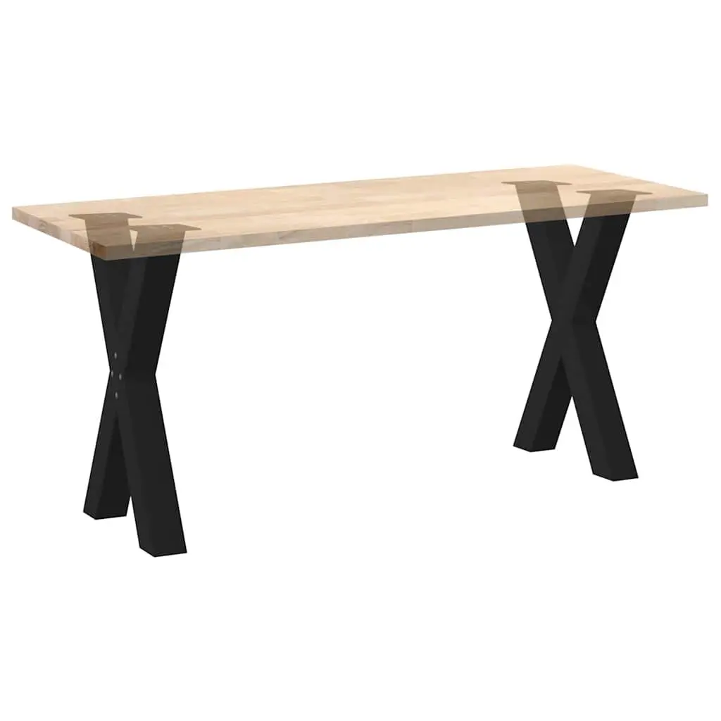 X-Shaped Dining Table Legs 60x72cm Black Steel Support 2 Pieces
