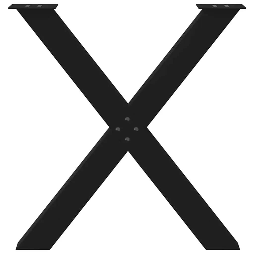 X-Shaped Dining Table Legs in Black Steel