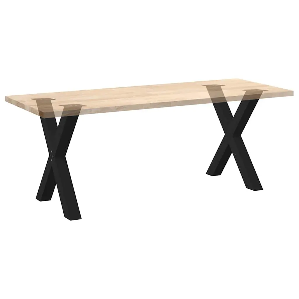 X-Shaped Dining Table Legs in Black Steel