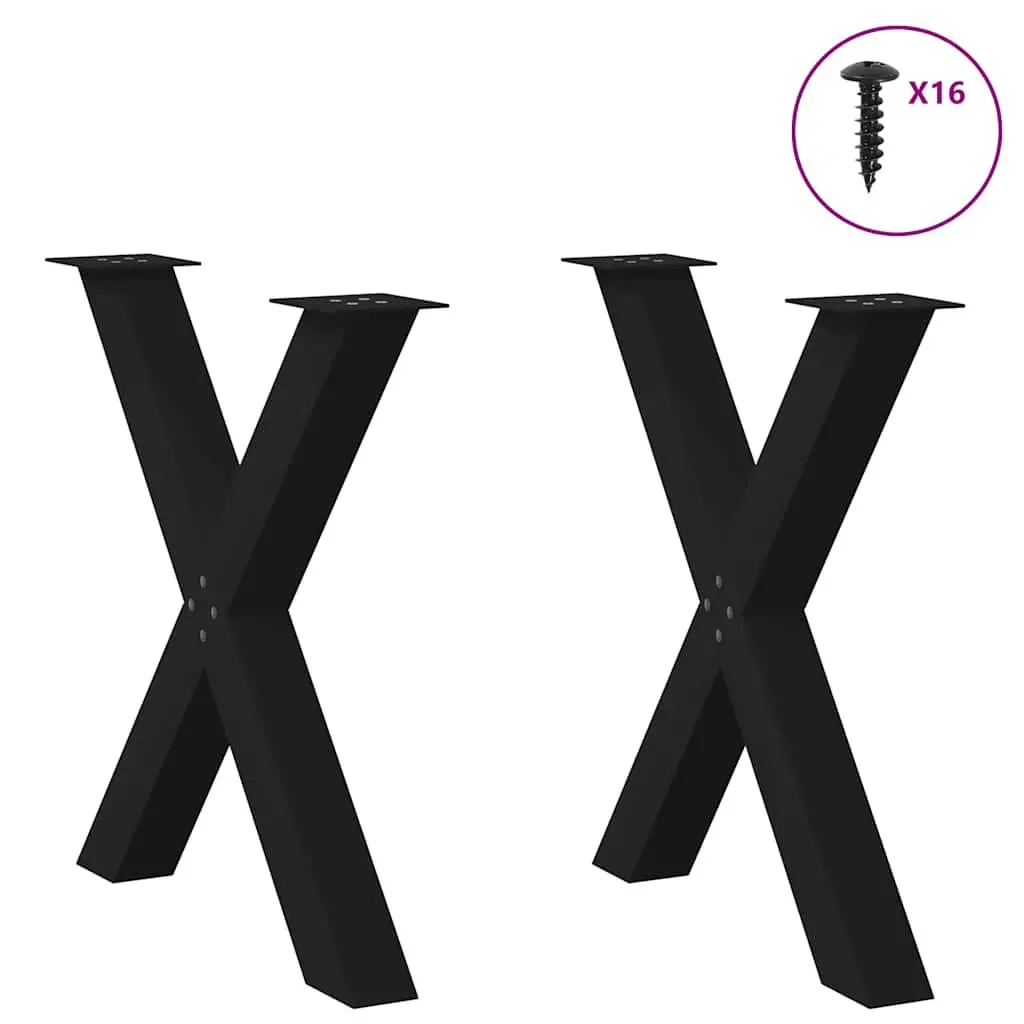 X-Shaped Dining Table Legs with Adjustable Feet