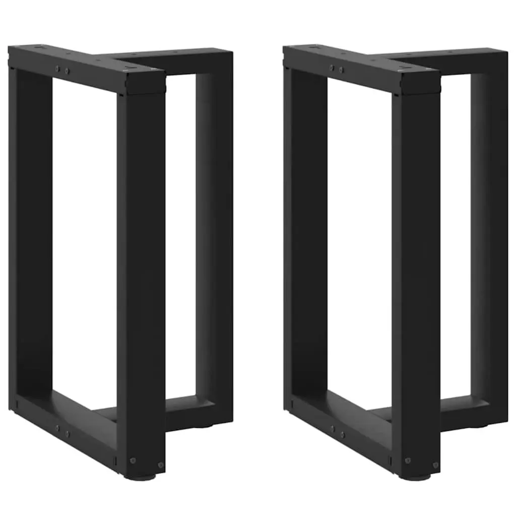 Dining Table Legs T-Shaped Black Steel 2pcs Adjustable