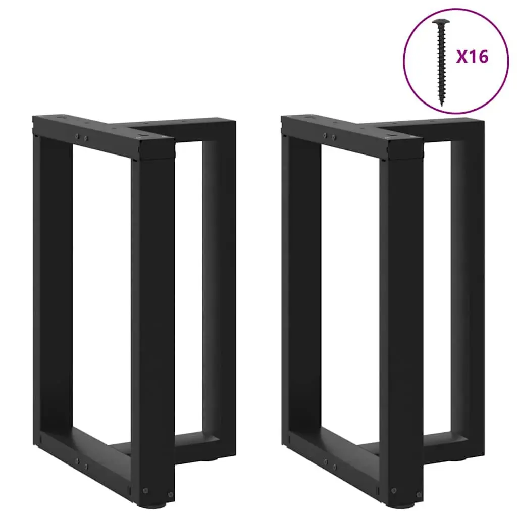 Dining Table Legs T-Shaped Black Steel 2pcs Adjustable