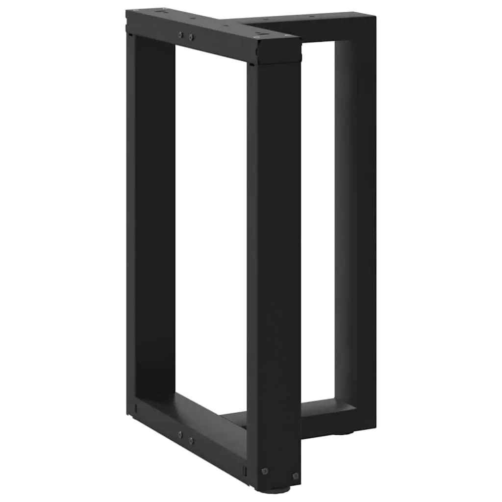 Dining Table Legs T-Shaped Black Steel 2pcs Adjustable