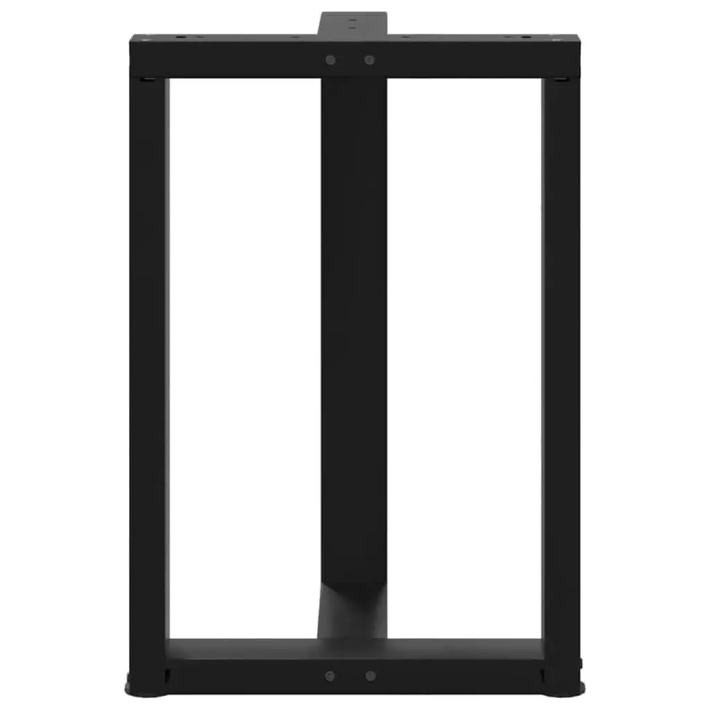 Dining Table Legs T-Shaped Black Steel 2pcs Adjustable