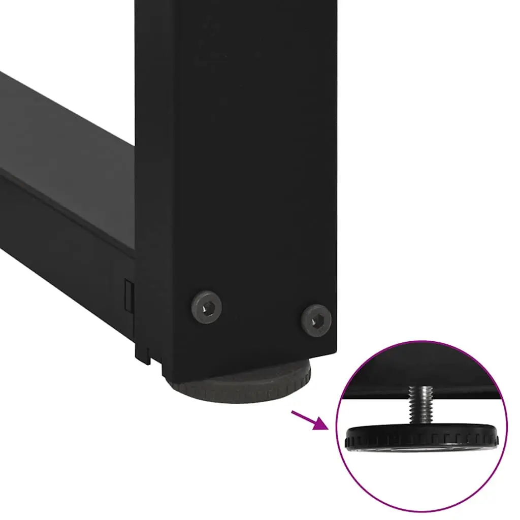 Dining Table Legs T-Shaped Black Steel 2pcs Adjustable