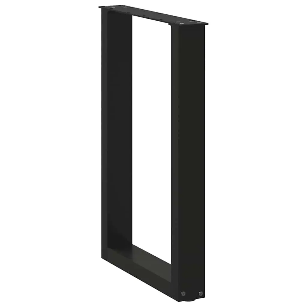 Dining Table Legs U-Shaped Black 50x72-73cm Powder-Coated Steel Support Frame Pair