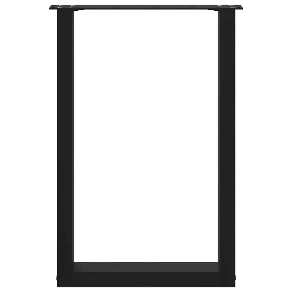 Dining Table Legs U-Shaped Black 50x72-73cm Powder-Coated Steel Support Frame Pair