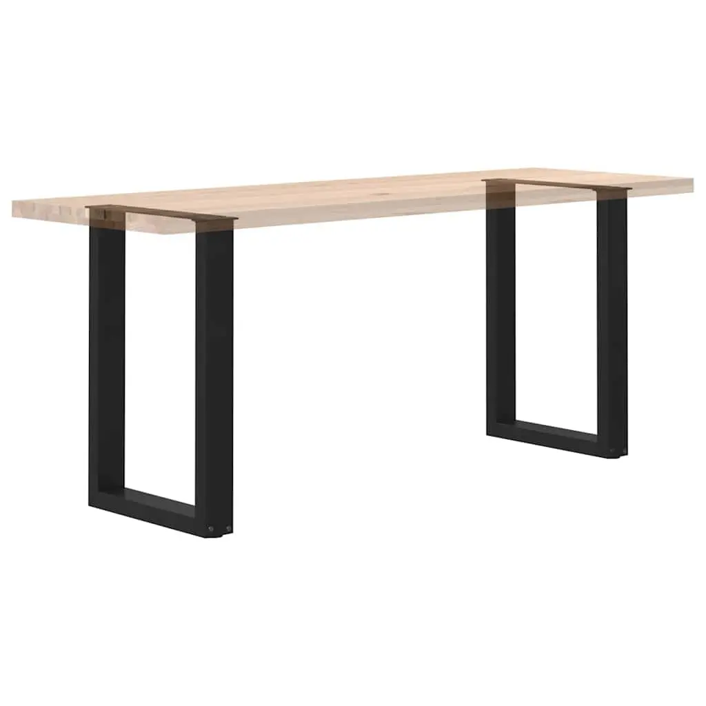 Dining Table Legs U-Shaped Black 50x72-73cm Powder-Coated Steel Support Frame Pair