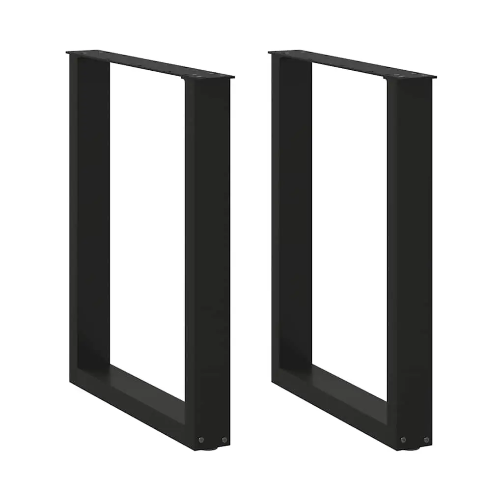 Dining Table Legs U-Shaped Black 70x72-73cm Powder-Coated Steel