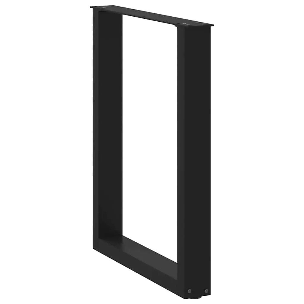 Dining Table Legs U-Shaped Black 70x72-73cm Powder-Coated Steel