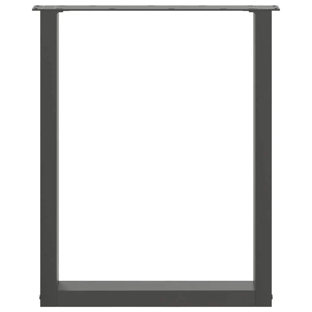Dining Table Legs U-Shaped Black 70x72-73cm Powder-Coated Steel
