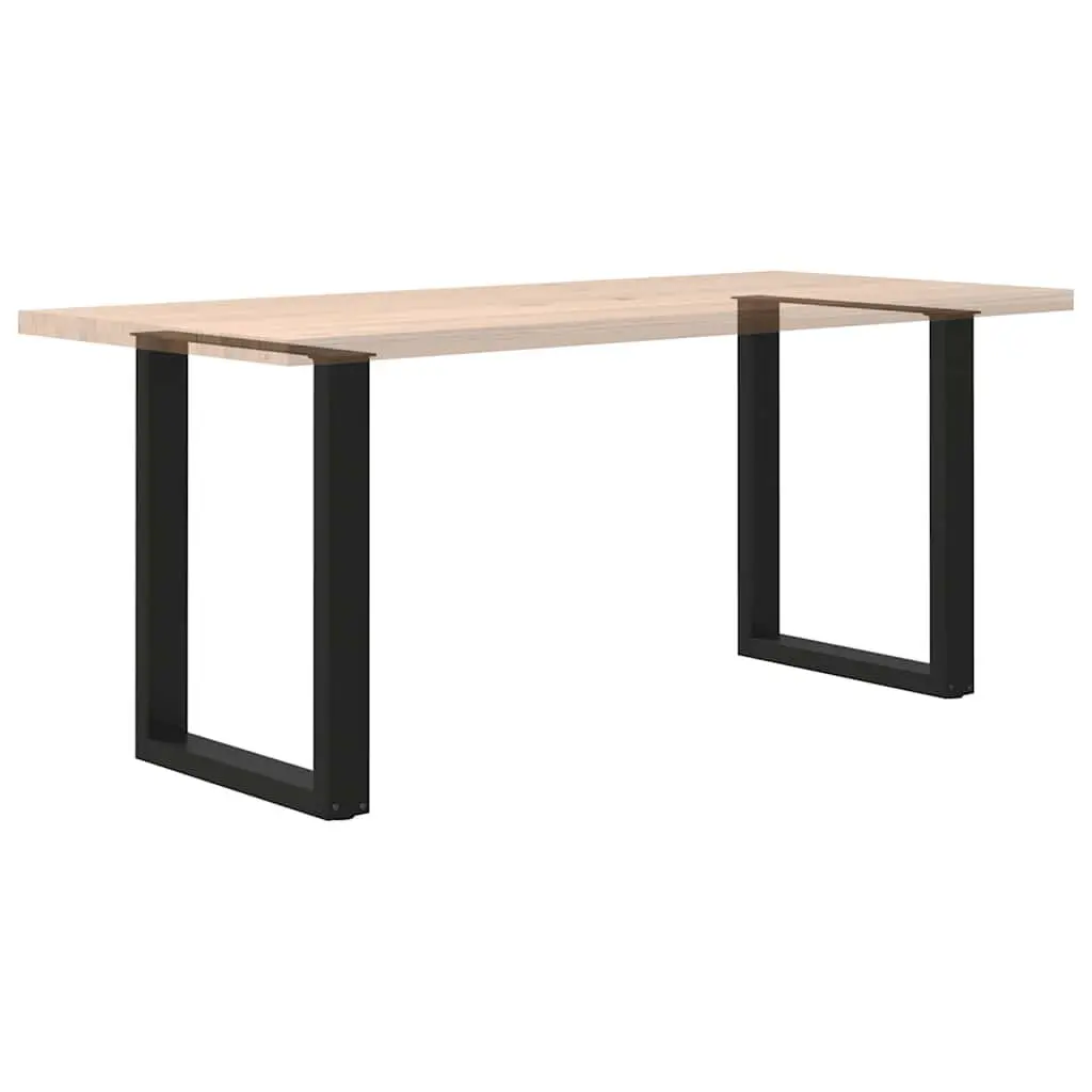 Dining Table Legs U-Shaped Black 70x72-73cm Powder-Coated Steel