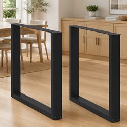 U-Shaped Steel Dining Table Legs, Black, 80x72-73cm