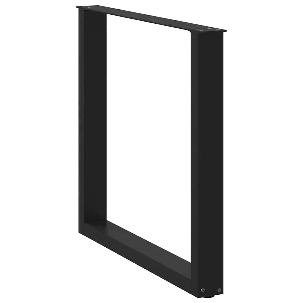 Dining Table Legs U-Shaped Black 80x72-73cm Powder-coated Steel 2pcs