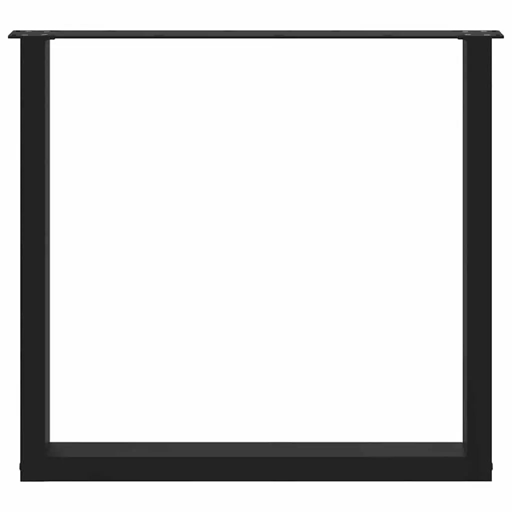Dining Table Legs U-Shaped Black 80x72-73cm Powder-coated Steel 2pcs