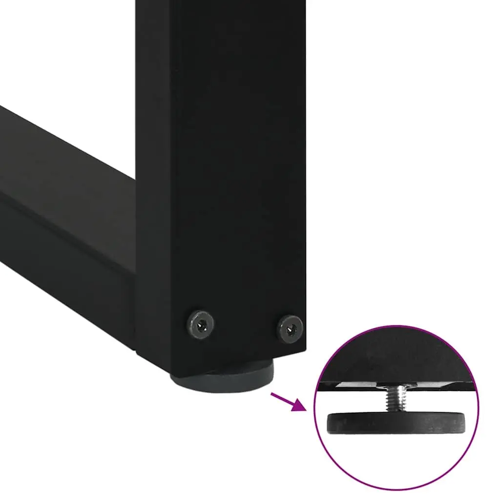 Dining Table Legs U-Shaped Black 80x72-73cm Powder-coated Steel 2pcs