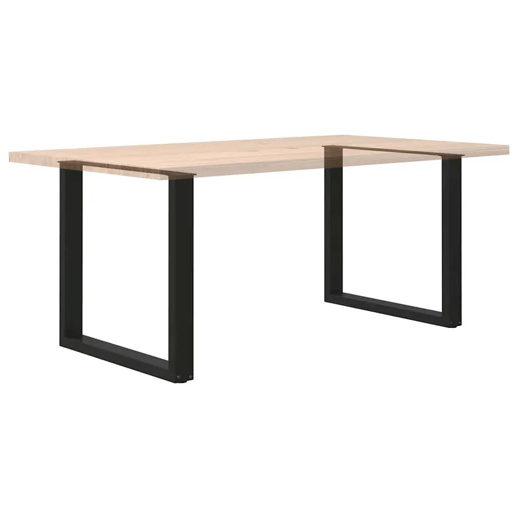 Dining Table Legs U-Shaped Black 80x72-73cm Powder-coated Steel 2pcs