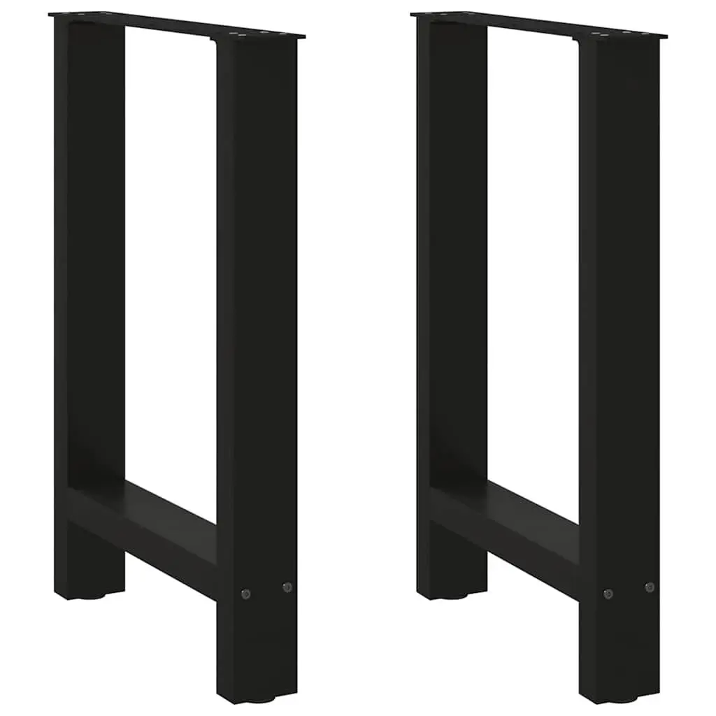Black Steel Dining Table Legs with Adjustable Levelers