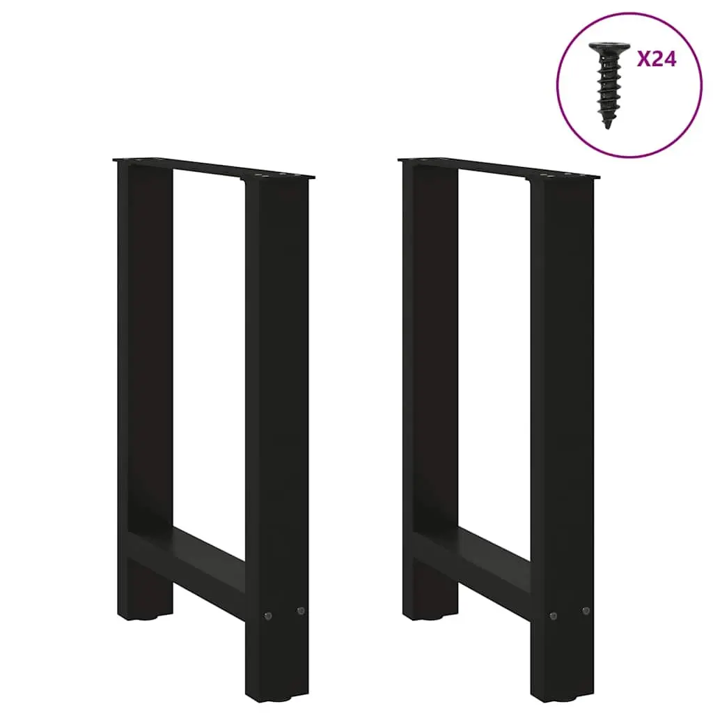 Black Steel Dining Table Legs with Adjustable Levelers