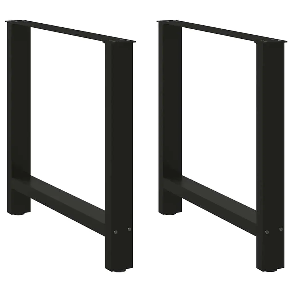 Adjustable Black Steel Dining Table Legs Pair