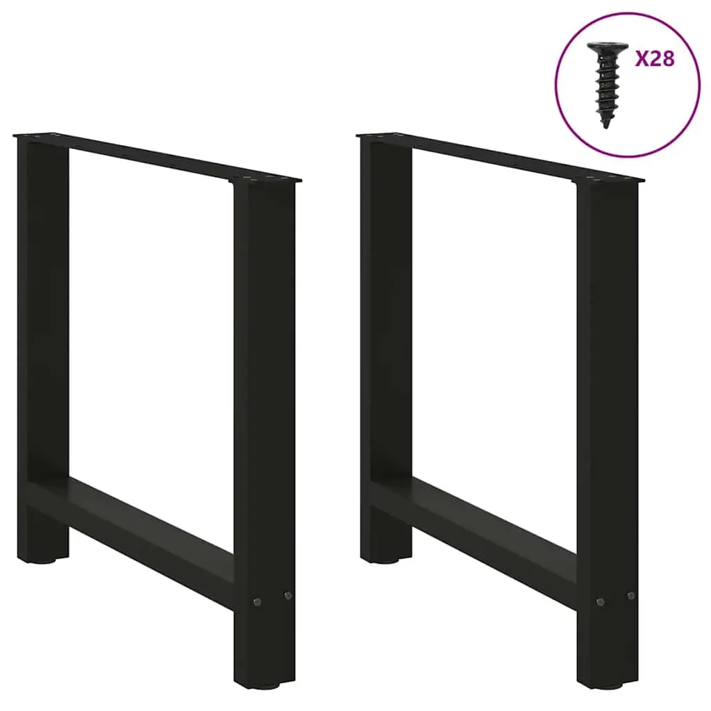 Adjustable Black Steel Dining Table Legs Pair