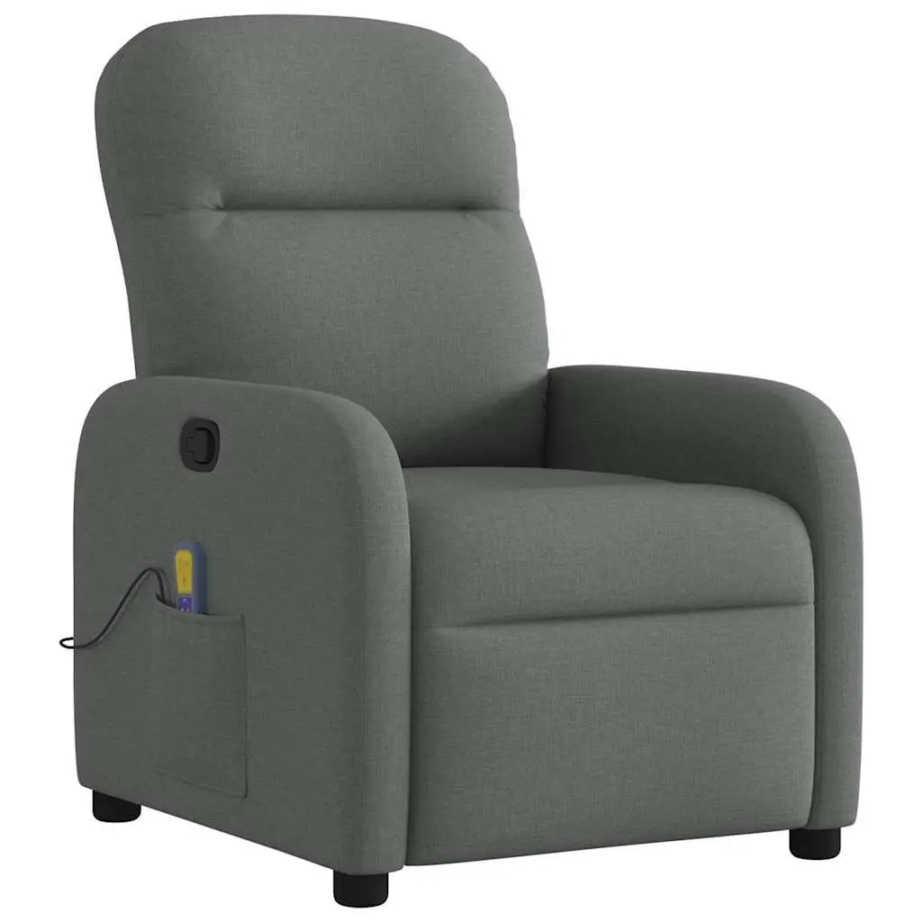 Grey Fabric Massage Recliner Chair with 6-Point Vibration