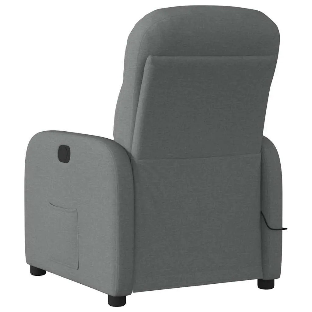 Grey Fabric Massage Recliner Chair with 6-Point Vibration