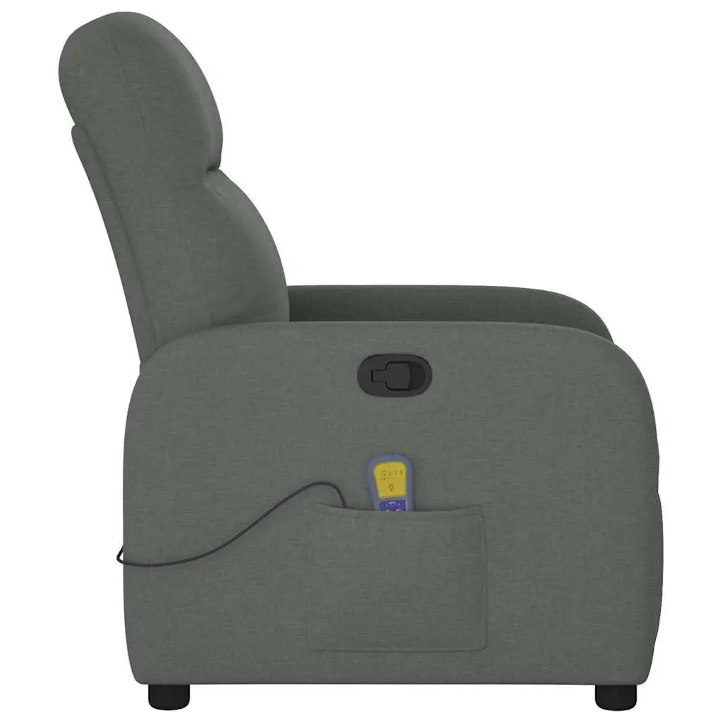 Grey Fabric Massage Recliner Chair with 6-Point Vibration