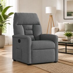 Comfortable Grey Fabric Manual Recliner Chair